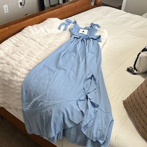 Chic Light Blue Maxi Dress